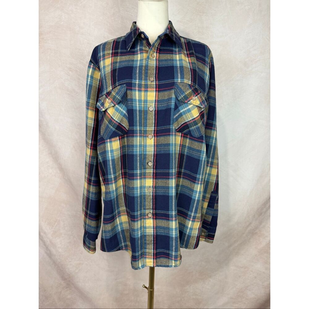 Vintage 1970s Sears Flannel Shirt Size Large Tall